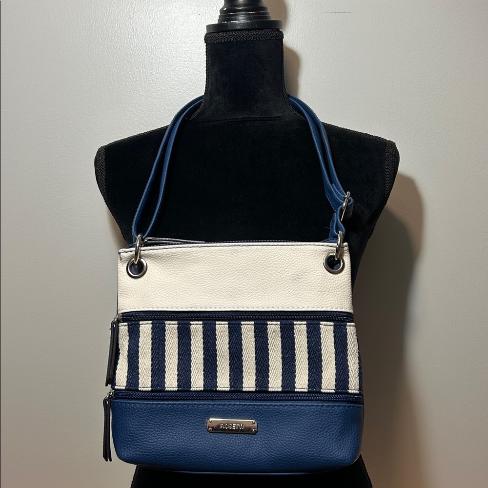 Rossetti, blue and white crossbody bag